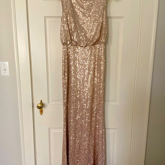 David’s bridal gold sequin formal dress. EUC Worn once.  XS. - Picture 3 of 10